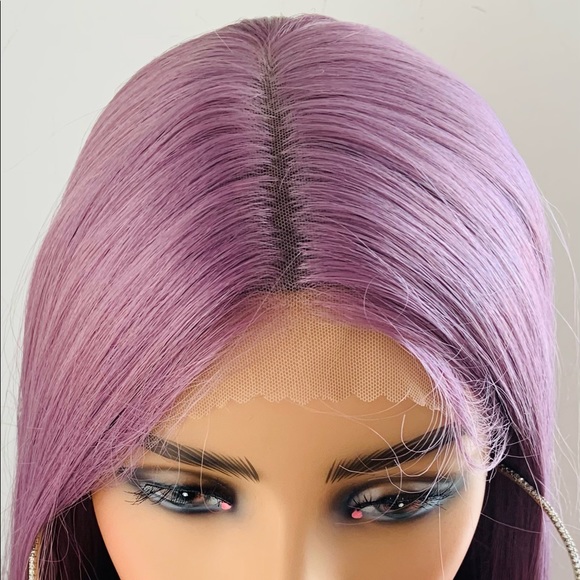 Gorgeous 28” Plum Purple Premium Synthetic Lace Front Wig - Picture 3 of 11